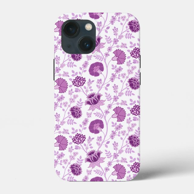 Jacobobohnenfloral Repeat Pattern Pinks auf Weiß Case-Mate iPhone Hülle (Rückseite)