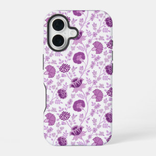 Jacobobohnenfloral Repeat Pattern Pinks auf Weiß iPhone 16 Hülle