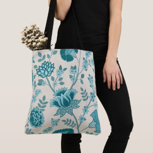 Jacobohne Blumenmuster Lg Muster Teals auf Creme