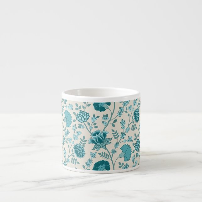 Jacobohne Blumenmuster Tees auf Creme Espressotasse (Vorderseite)