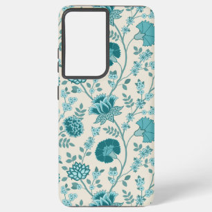 Jacobohne Blumenmuster Tees auf Creme Samsung Galaxy Hülle