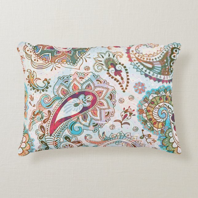 Jacobohne Ethnic Floral Pattern Dekokissen (Vorderseite)