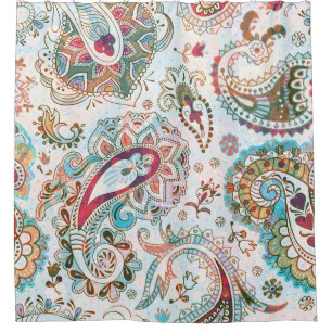 Jacobohne Ethnic Floral Pattern Duschvorhang