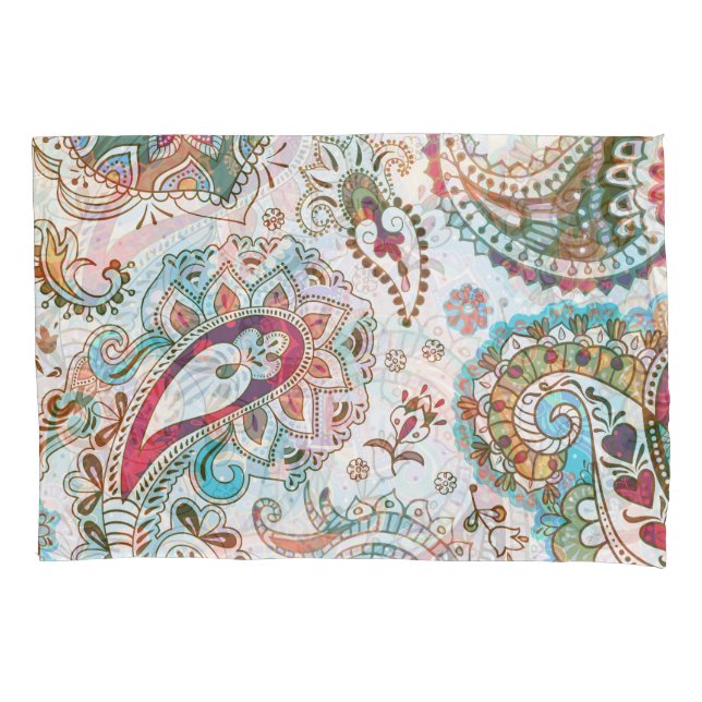 Jacobohne Ethnic Floral Pattern Kissenbezug (Vorderseite)