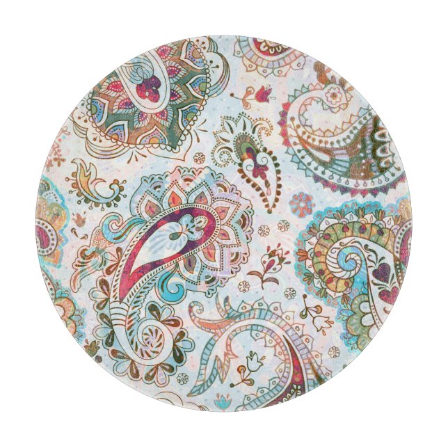 Jacobohne Ethnic Floral Pattern Schneidebrett (Vorderseite)