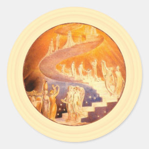 Jacob's Dream von William Blake Classic Round Stic Runder Aufkleber