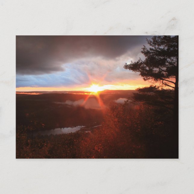 Jacobs Hill Storm Sunset Royalston MA Postkarte (Vorderseite)