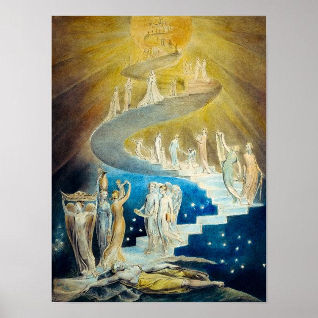 Jacob's Ladder von William Blake Poster (Vorne)