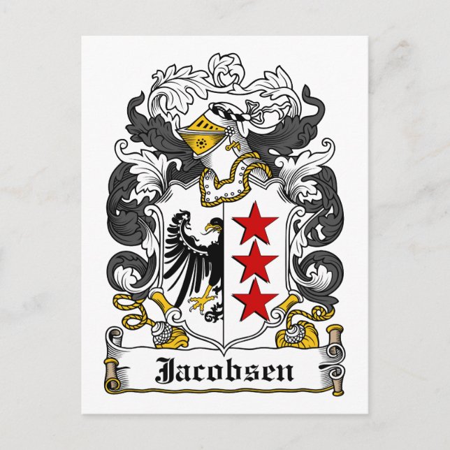 Jacobsen Familienwappen Postkarte (Vorderseite)