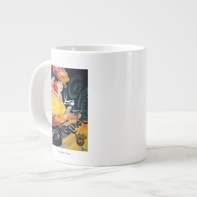 Jacqmotte Caf � Vintag PosterEurope Jumbo-Tasse (Vorderseite Links)