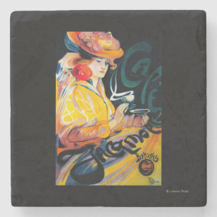 Jacqmotte Caf� Vintage PlakatEuropa Steinuntersetzer
