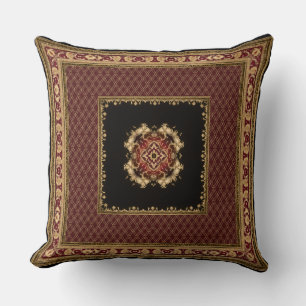 Jacquard Black und Red Pillow Kissen