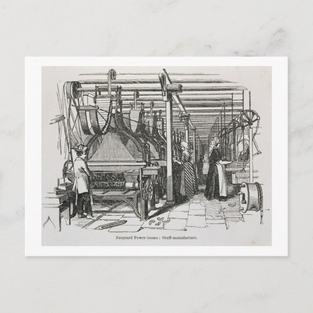 Jacquard Power Looms (Gravur) Postkarte (Vorderseite)