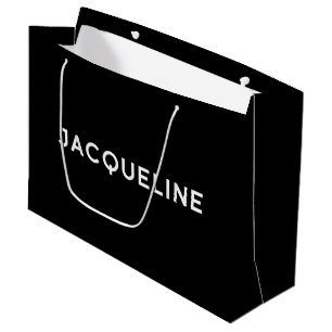 Jacqueline Elegante Geschenktasche in Schwarz und Große Geschenktüte