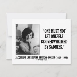 Jacqueline Kennedy wird nicht von Traurigkeit über