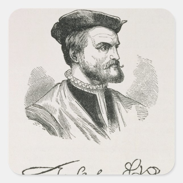 Jacques Cartier Quadratischer Aufkleber (Vorderseite)