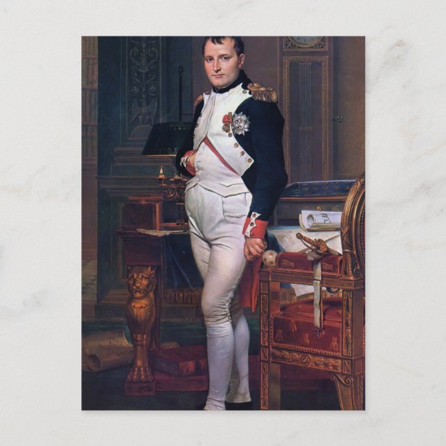 Jacques David- Napoleon Bonaparte in seiner Studie Postkarte (Vorderseite)