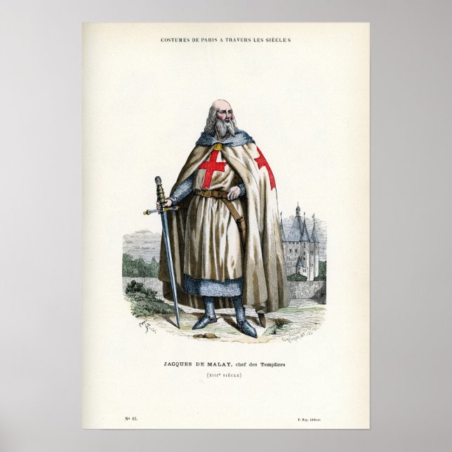 Jacques de Molay - Knight Templar Poster (Vorne)
