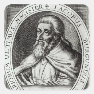 Jacques de Molay Master of Knights Templars Quadratischer Aufkleber