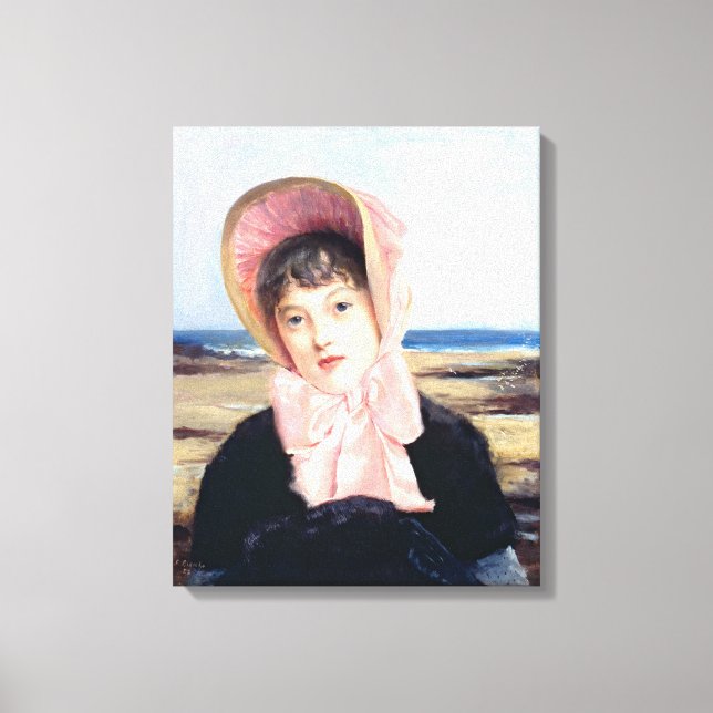 Jacques-Emile Blanche's The Pink Capeline (1883) Leinwanddruck (Vorderseite)