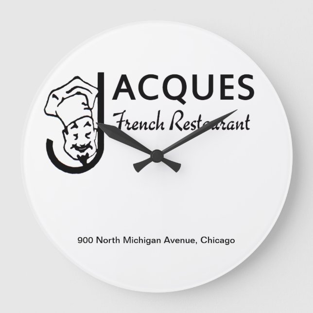 Jacques French Restaurant, Chicago, Illinois Große Wanduhr (Vorderseite)