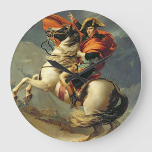 Jacques - Louis David - Napoleon Crossing The Alps Große Wanduhr