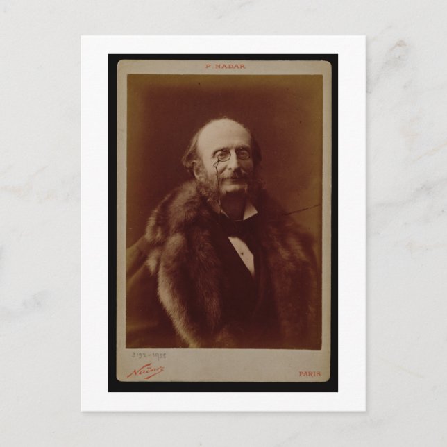 Jacques Offenbach (1819-80), deutscher Komponist,  Postkarte (Vorderseite)