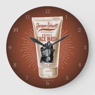 Jacques Schwett Hockey Face Wash Large Clock Große Wanduhr
