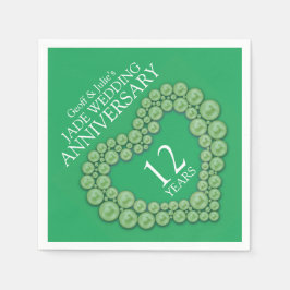 Jade 12. Hochzeit Jubiläum grüne Servietten