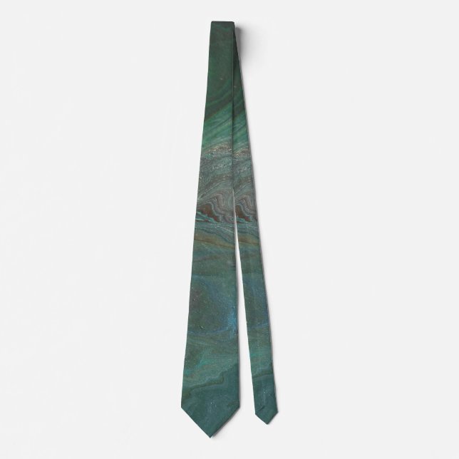 Jade 2 Deep Green Abstrakt Krawatte (Vorderseite)