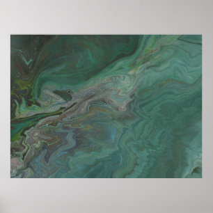 Jade 2 Deep Green Abstrakt Poster