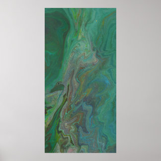 Jade 3 Fluid Deep Green Abstrakt Poster Print