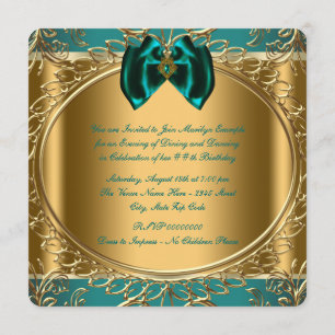 Jade and Gold Birthday Party Einladung