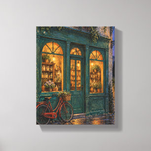 Jade-Apotheke in der Blauen Stunde Storybook Cit Leinwanddruck