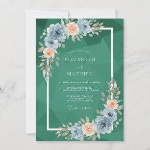 Jade-Aprikosen-Blüten-Hochzeit Einladung