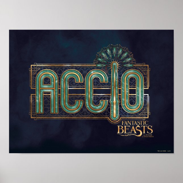 Jade Art Deco ACCIO™ Spell Graphic Poster (Vorne)