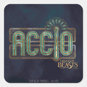 Jade Art Deco ACCIO™ Spell Graphic Quadratischer Aufkleber