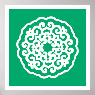 Jade Asian Moods Mandalla Poster