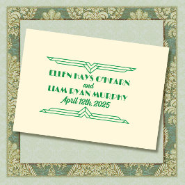 Jade auf Beige Hochzeit der 1920er Jahre Gästebuch