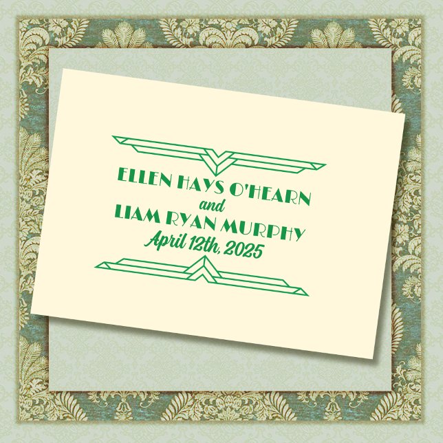 Jade auf Beige Hochzeit der 1920er Jahre Gästebuch (Von Creator hochgeladen)