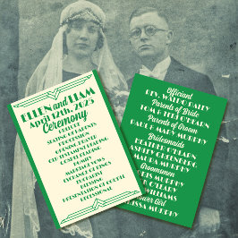 Jade auf Beige Hochzeit der 1920er Jahre Programm