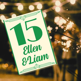 Jade auf Beige Hochzeit der 1920er Jahre Tischnummer