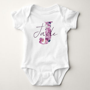 Jade Baby Namensenthüllung Vintage Florales Mädche Strampler