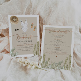 JADE Bohemisch Wüste Cactus Bachelorette Itinerary Einladung