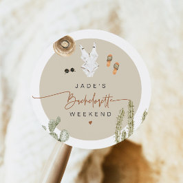 JADE Boho Wüste Cactus Scottsdale Vor dem Schleier Runder Aufkleber