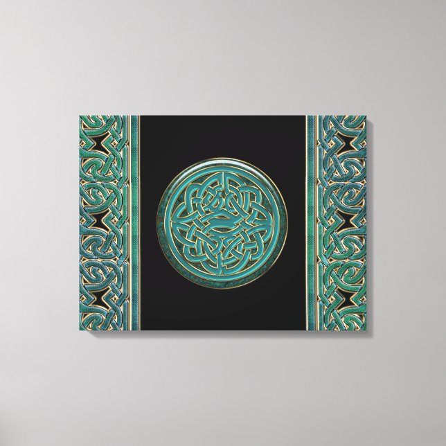 Jade Celtic Chains and Knot Canvas Print Leinwanddruck (Vorderseite)