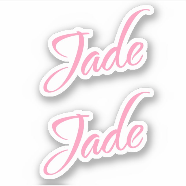 Jade Decorative Name in Pink x2 Aufkleber (Vorderseite)
