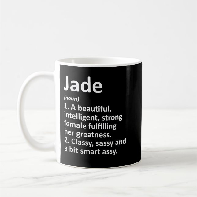 JADE Definition Personalized Name Funny Christmas  Kaffeetasse (Links)