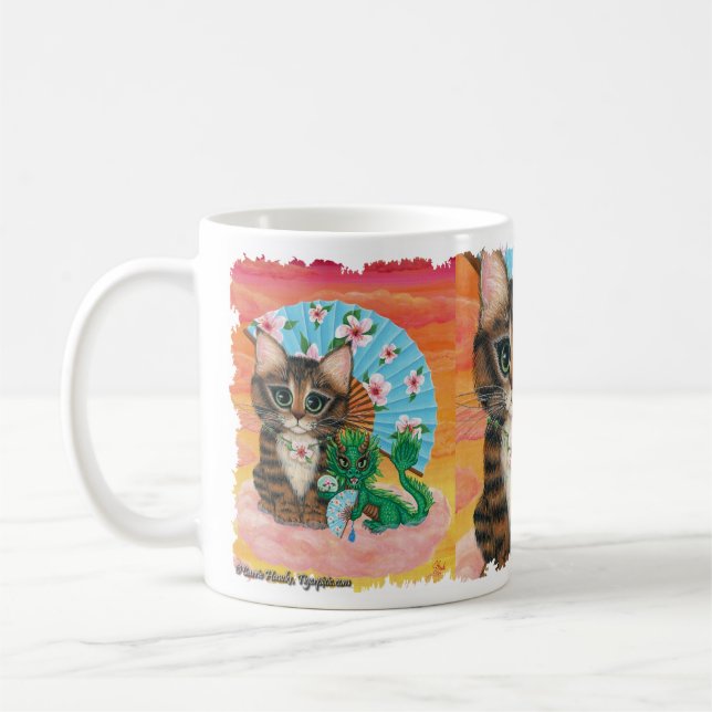 Jade-Drache Li Mao Katze Kunst Drache Getigerte Ka Kaffeetasse (Links)