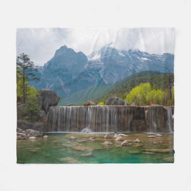 Jade-Drache-Schnee-Berg des blauer Mond-Tal-| Fleecedecke (Vorderseite (Horizontal))